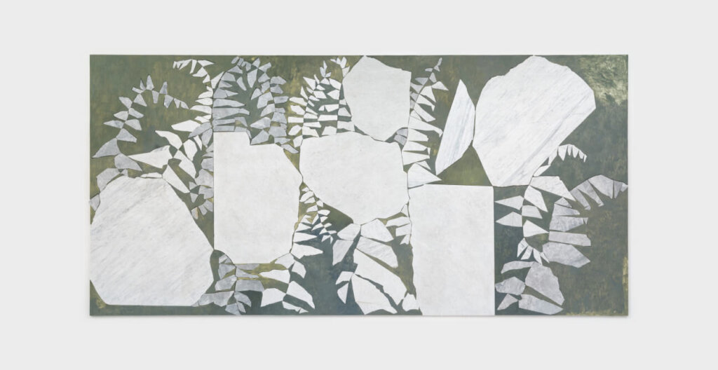 Sam Moyer, Fern Friend Grief Growth, 2024. Photography by JSP Art Photography. Image courtesy of the artist, Sean Kelly Gallery, and the Hill Art Foundation.