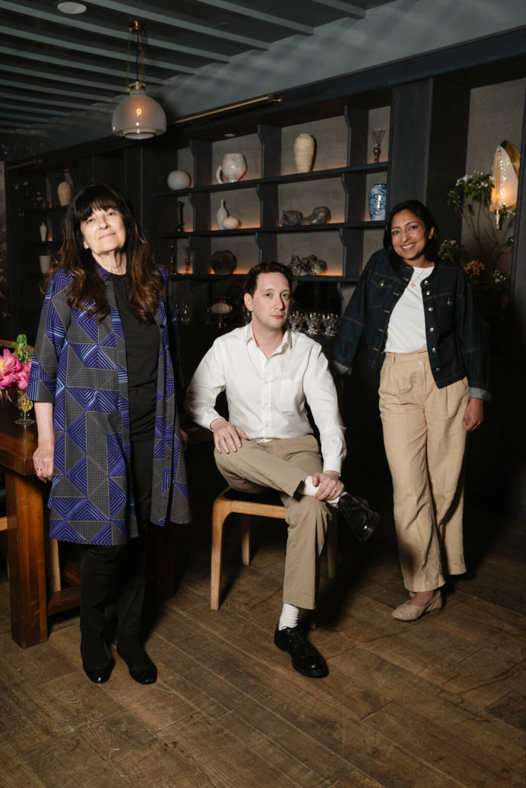 Ruth Reichl, Matthew Schneier, and Priya Krishna at La Mercerie in New York