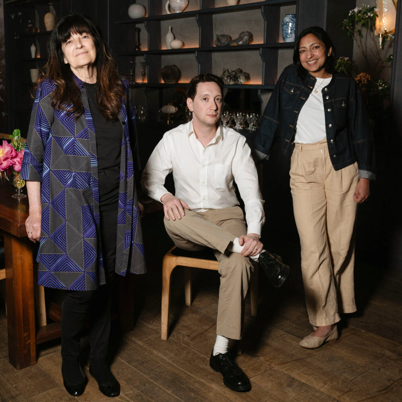 Ruth Reichl, Matthew Schneier, and Priya Krishna at La Mercerie in New York