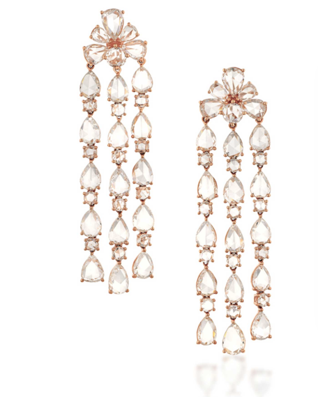 Lugano Rose Cut Chandelier Earrings