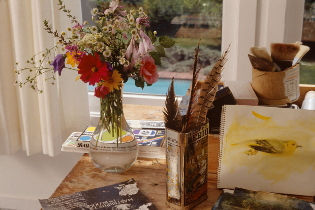 Jane Freilicher’s art studio, Water Mill, 1992, Robin and Stephen, east end, photography