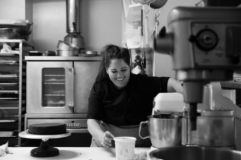 Licia Householder in the kitchen