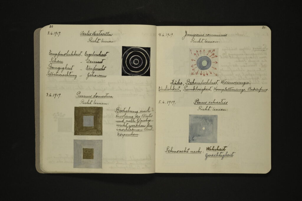 Hilma Af Klint notebook drawings and writing