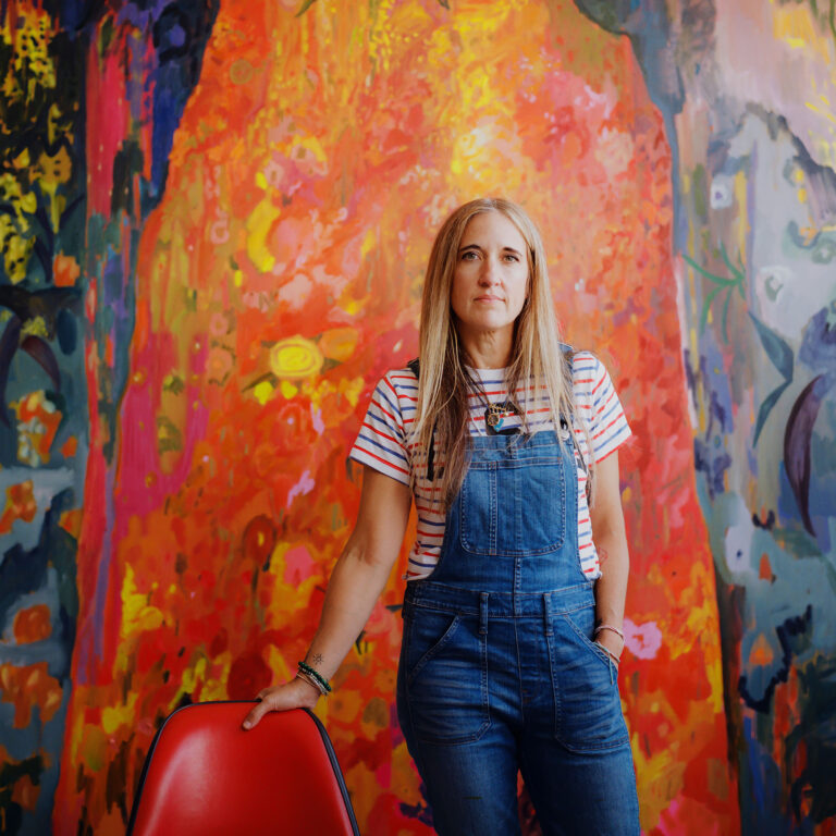 Artist Shara Hughes in her studio