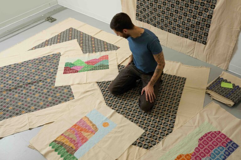 Artist Jordan Nassar in his studio