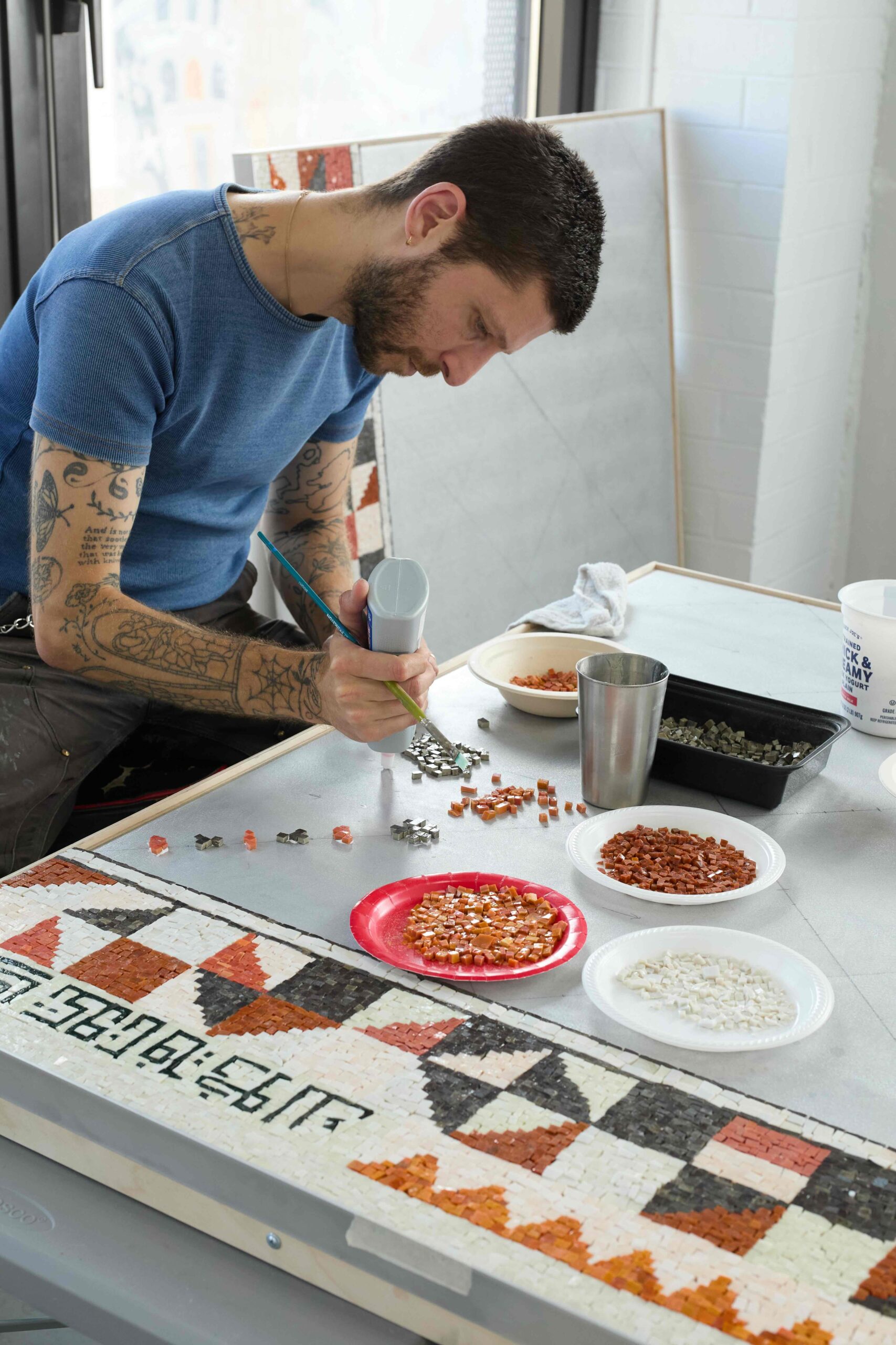 Artist Jordan Nassar in his New York studio