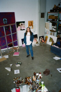 Artist Ambera Wellmann in her studio