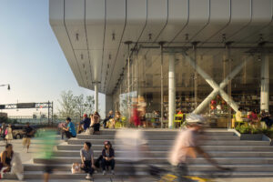 Visitors at the Whitney Museum of American Art in New York