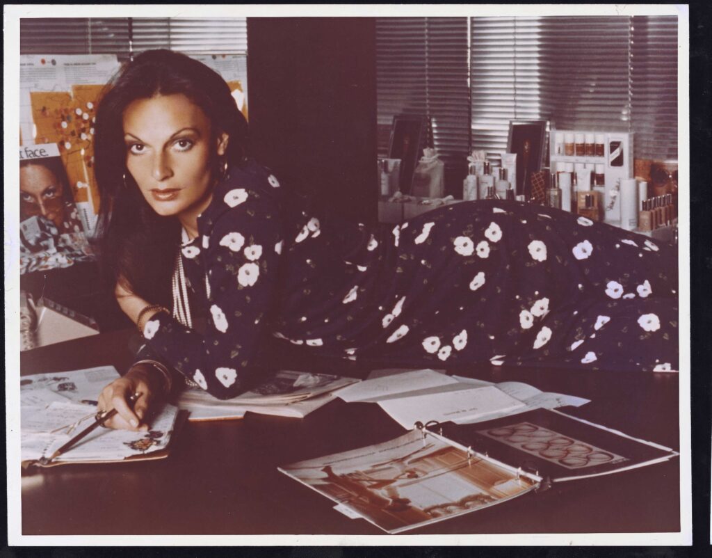 Diane Von Furstenberg in the wrap dress