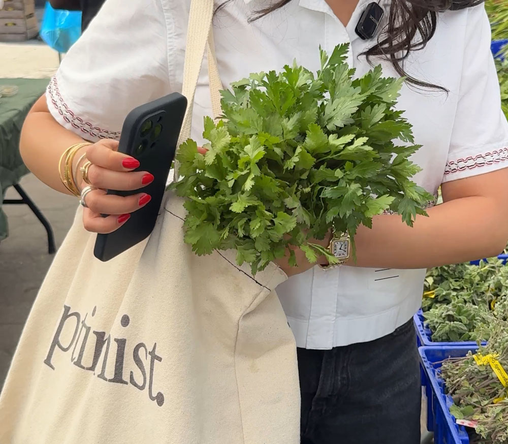 Samah Dada at the Union Square farmer's market.