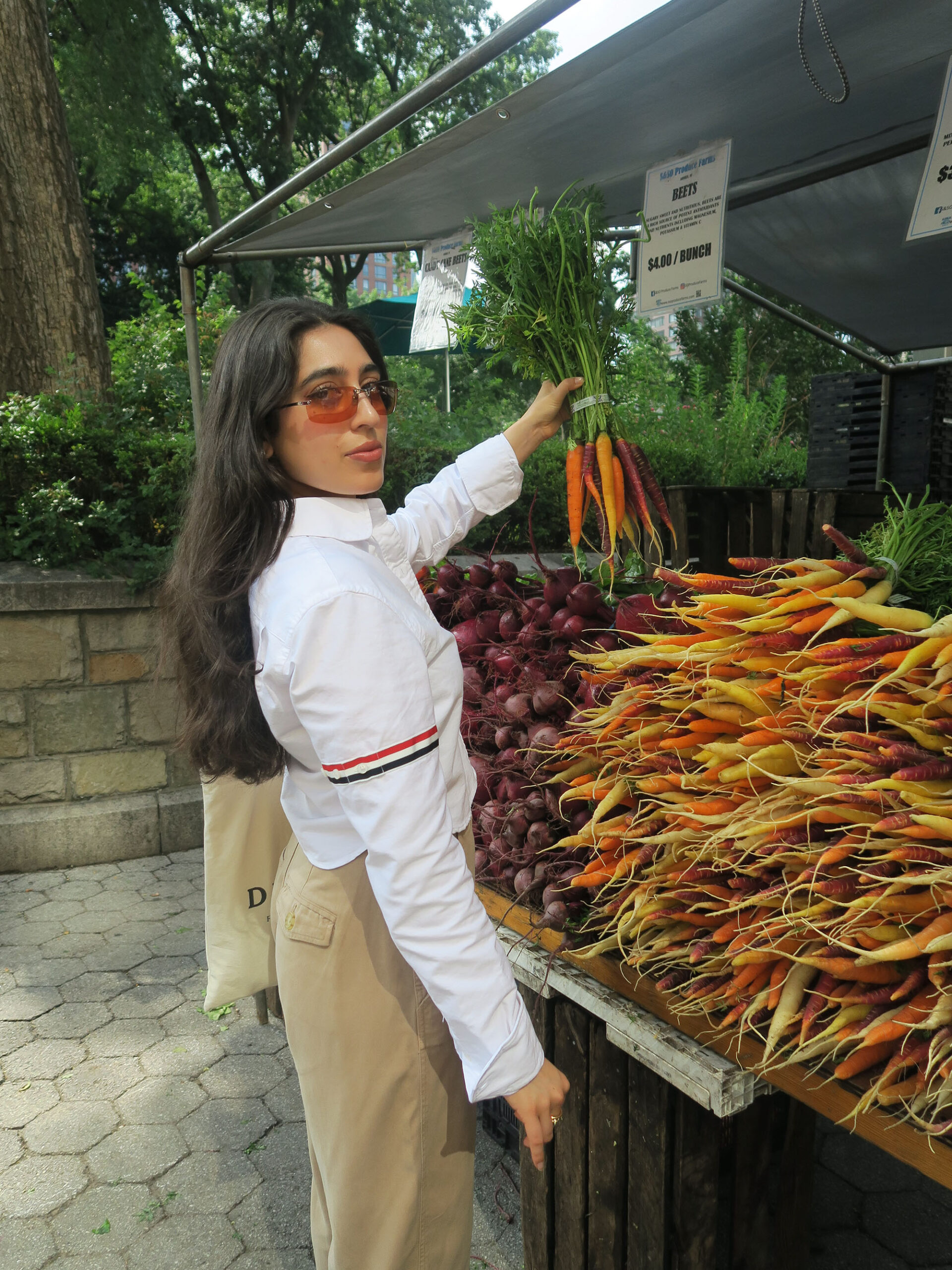 Samah Dada at the Union Square farmer's market.