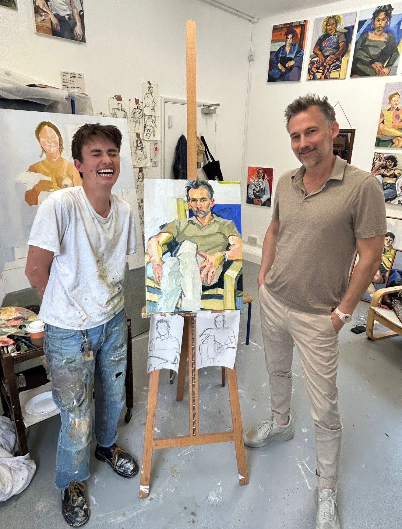 Lubin with Brogan Bertie and his portrait.