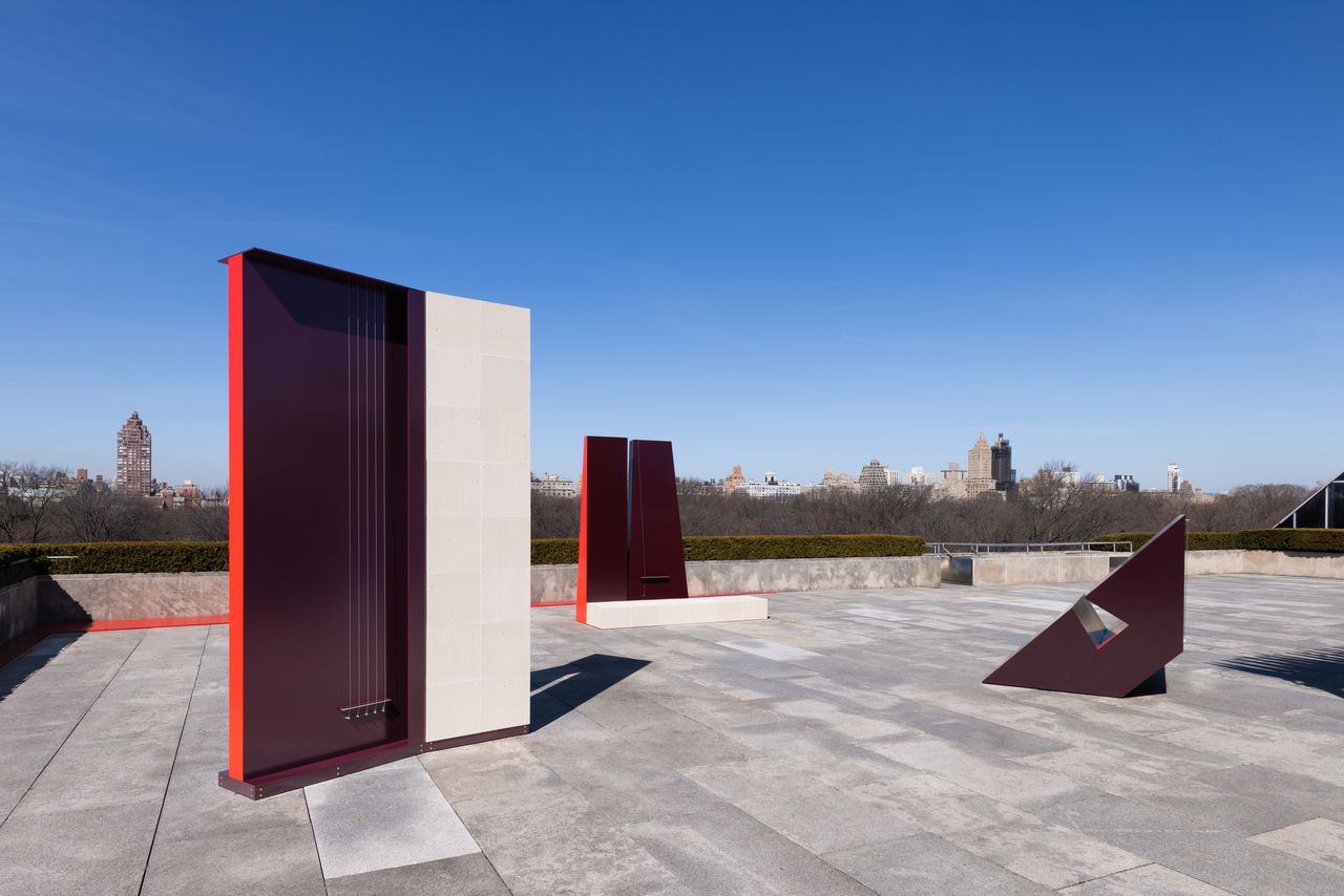 Installation view of the Roof Garden Commission: Jennie C. Jones, Ensemble, 2025