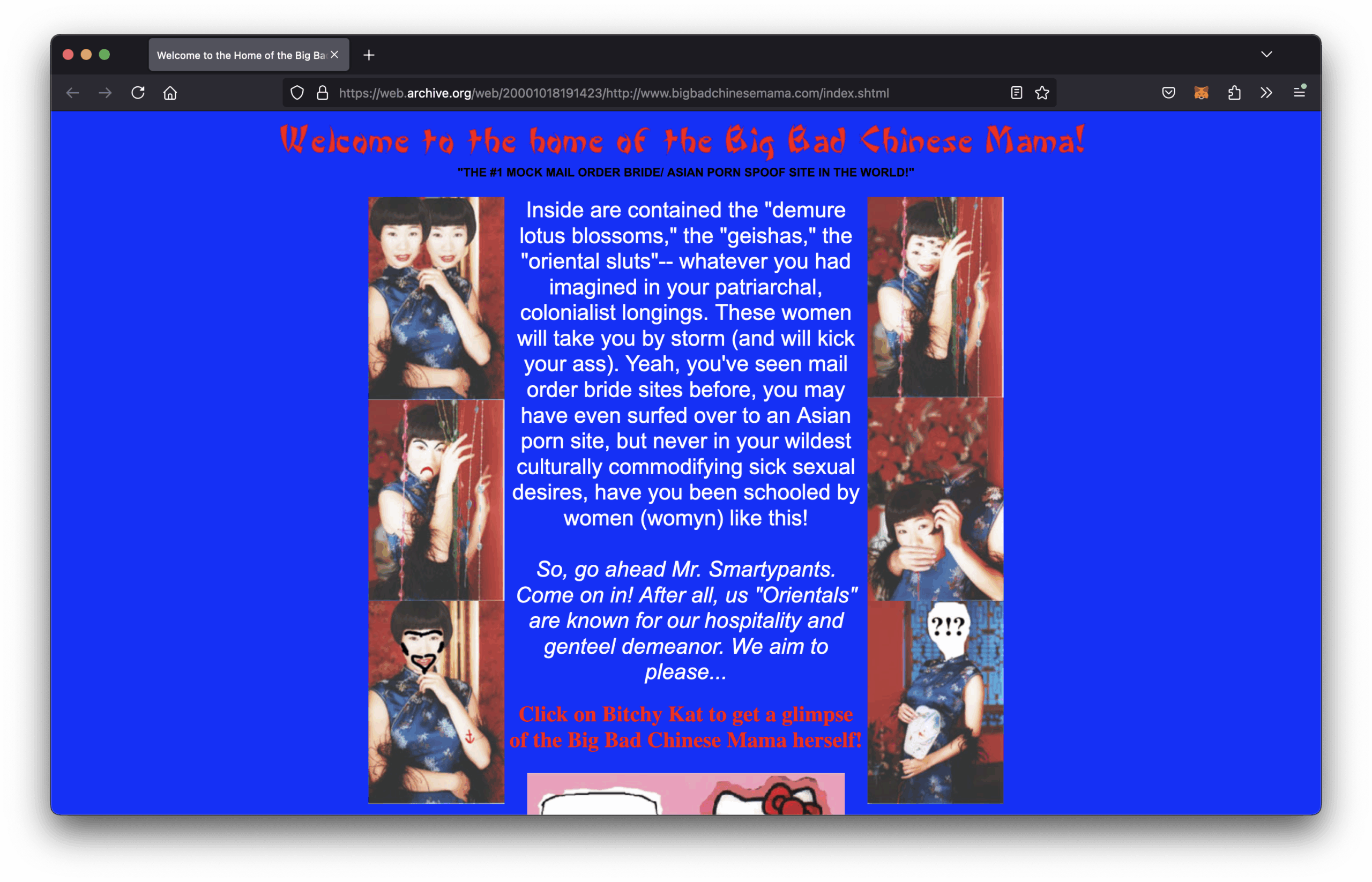 Kristina Wong, Big Bad Chinese Mama, 2000.