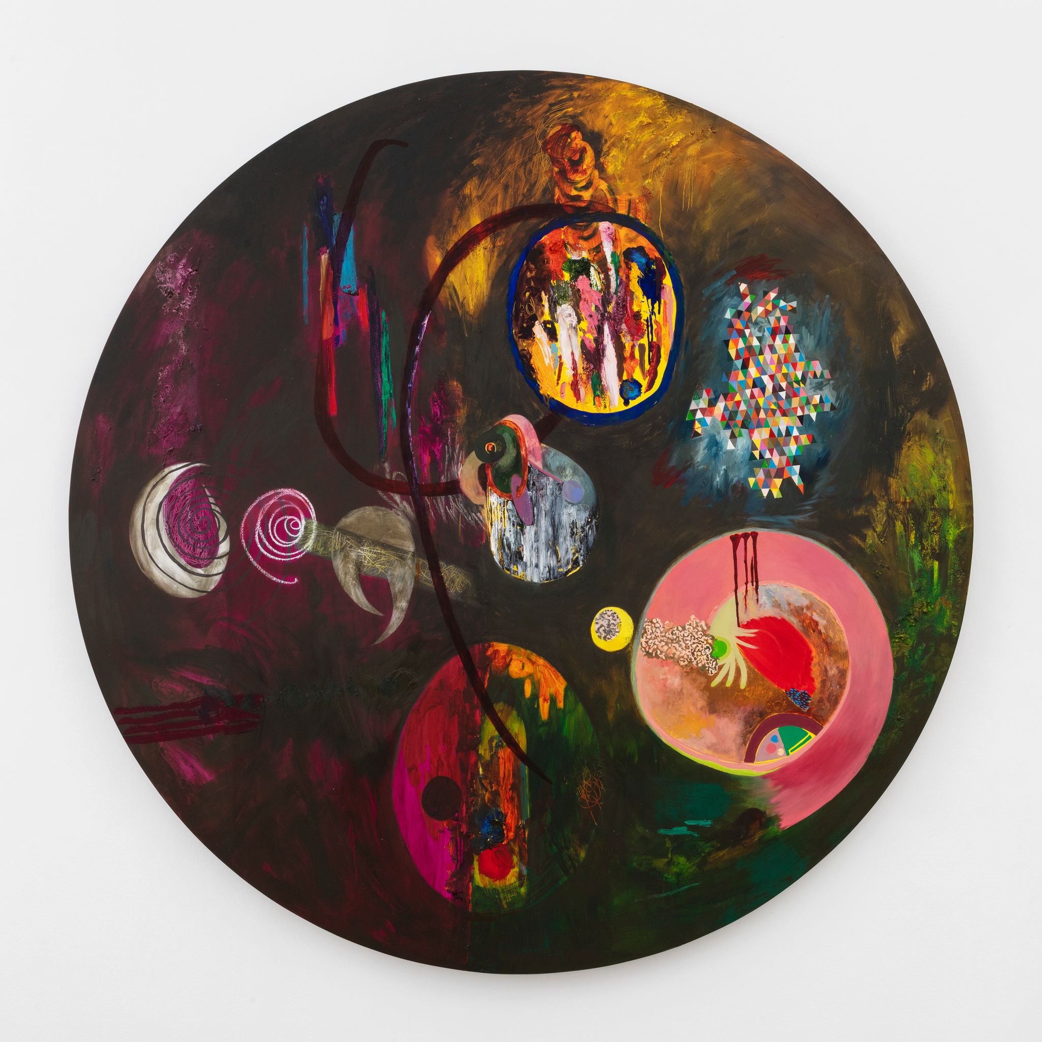Bharti Kher, Perrotin, Paris, Exhibition, Painting, Tondo