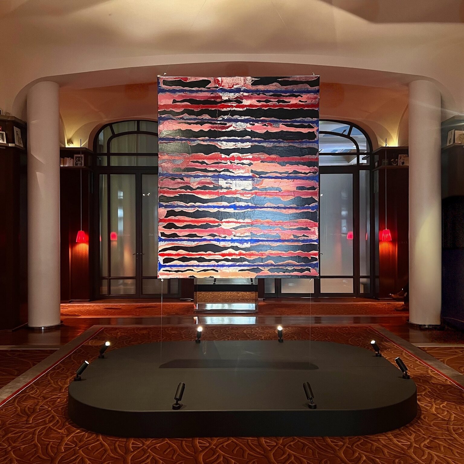 Artwork by Jaouad Bentama in the lobby of Le Royal Montceau in Paris. 