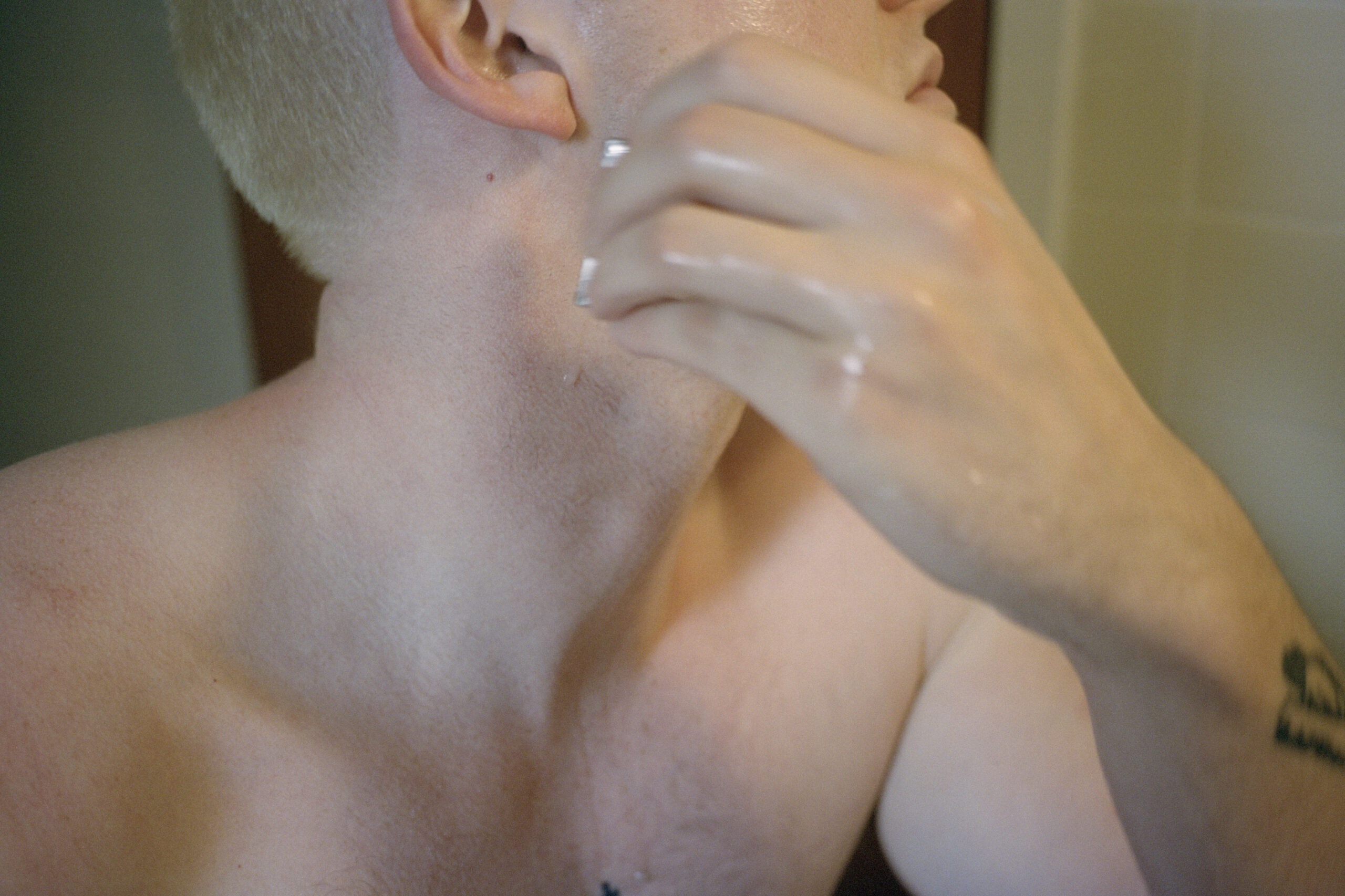 Photo by Sam Penn, Shaving, 2025. 