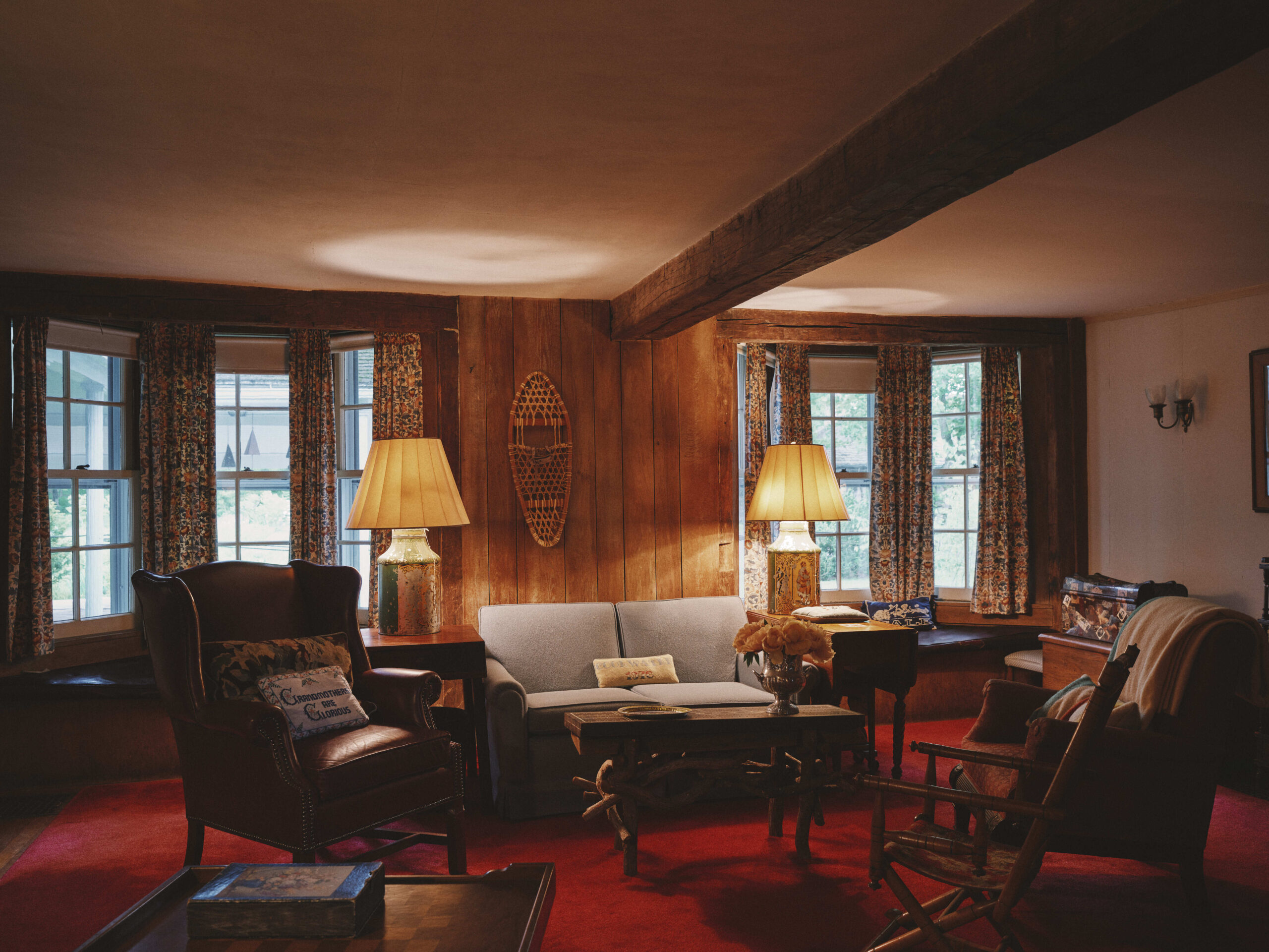 Adirondack lodge and green and gilt