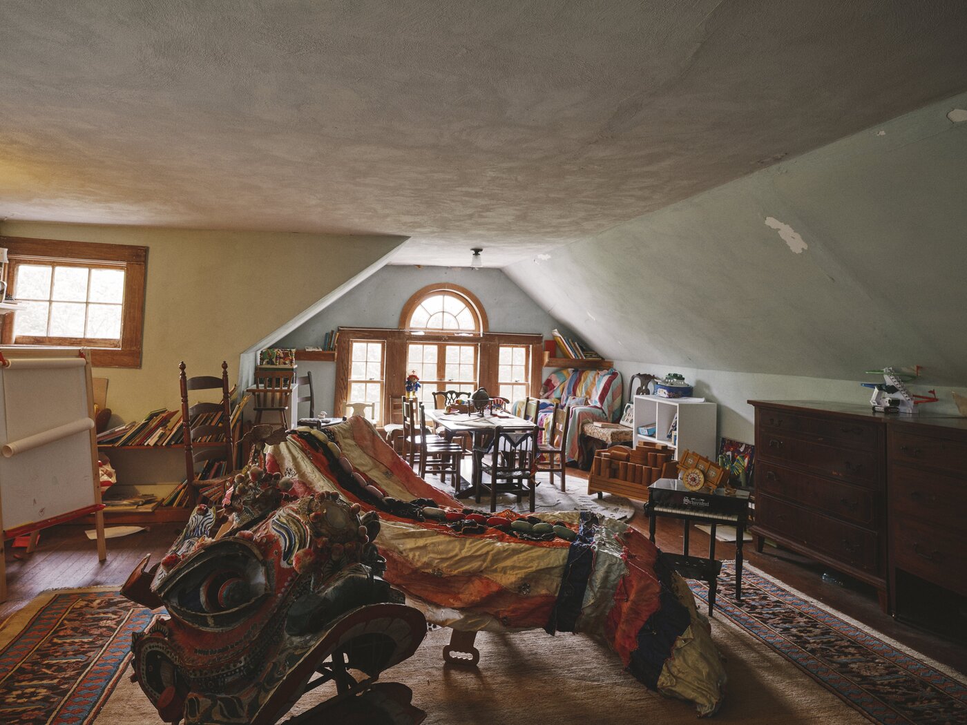 Artistic playroom with dragon costume