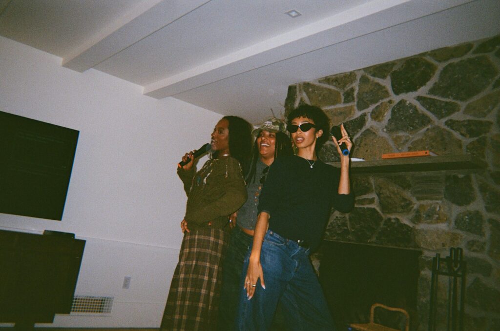 Karaoke with Gabrielle, Maryah, and Tara at Callisto Farm, Hudson Valley, Woldy Reyes