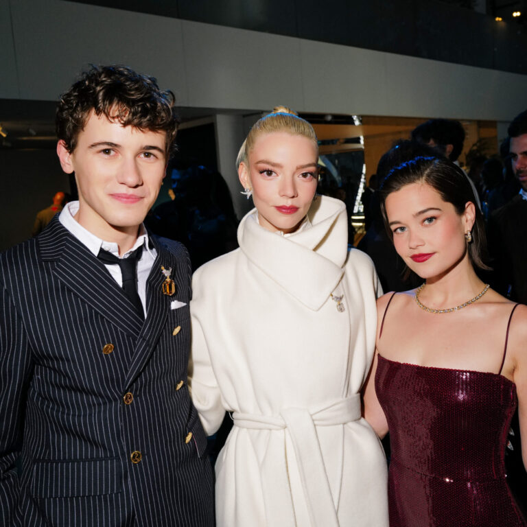 Portrait of Sam Nivola, Anya Taylor-Joy, and Sarah Catherine Hook at Tiffany's by Jason Lowrie