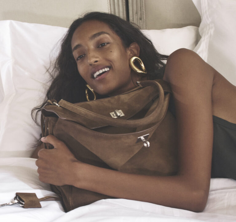 Portrait of Mona Tougaard for the new Balenciaga campaign shot by David Sims