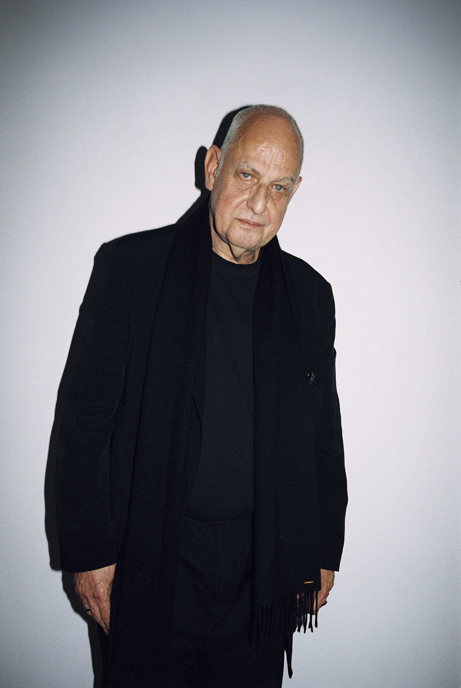 Artist Luc Tuymans at the Yohji Yamamoto offices in Paris. 