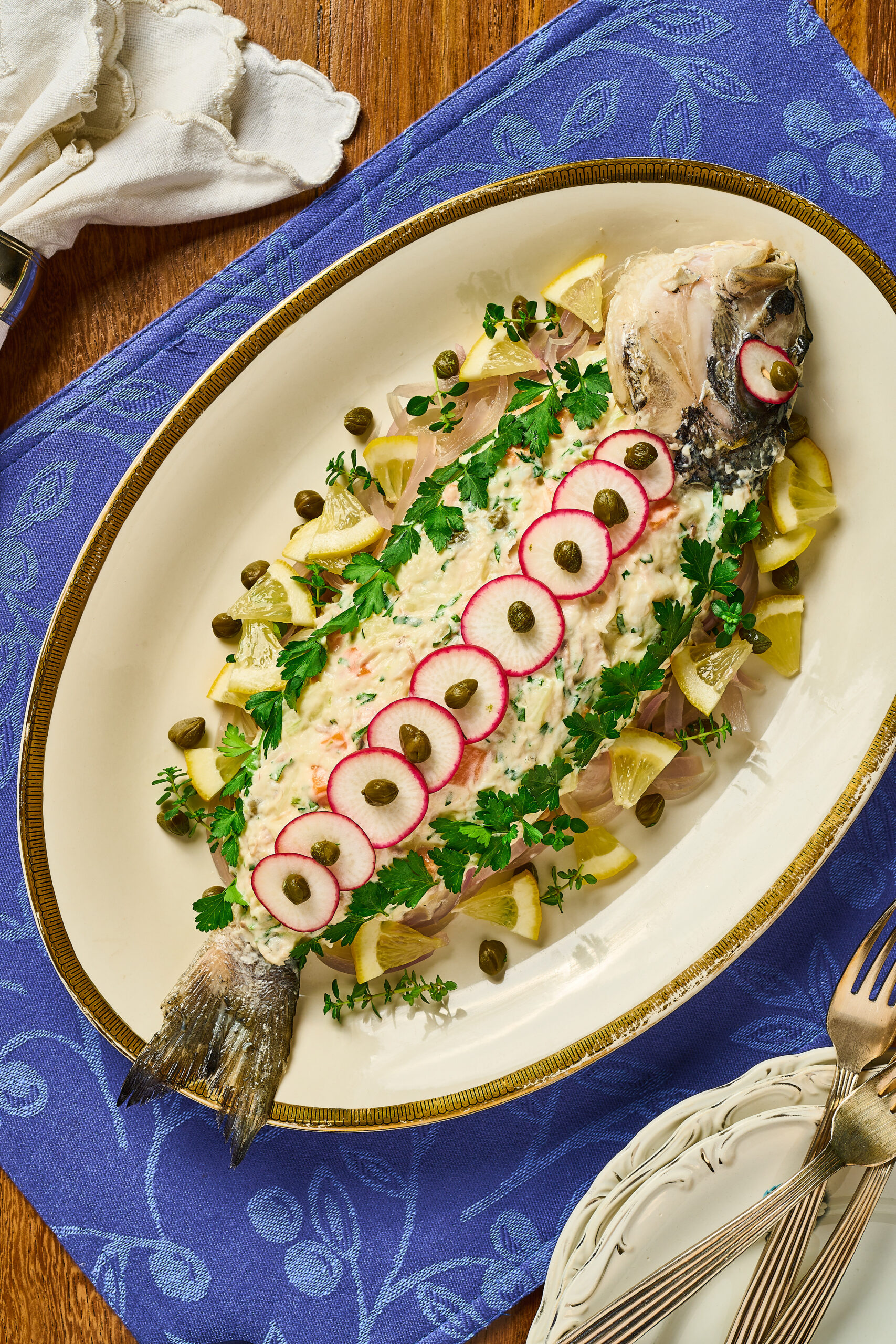 Athinaiki Magioneza Athenian Fish Salad with Homemade Mayo. Photos from Diane Kochilas' book.