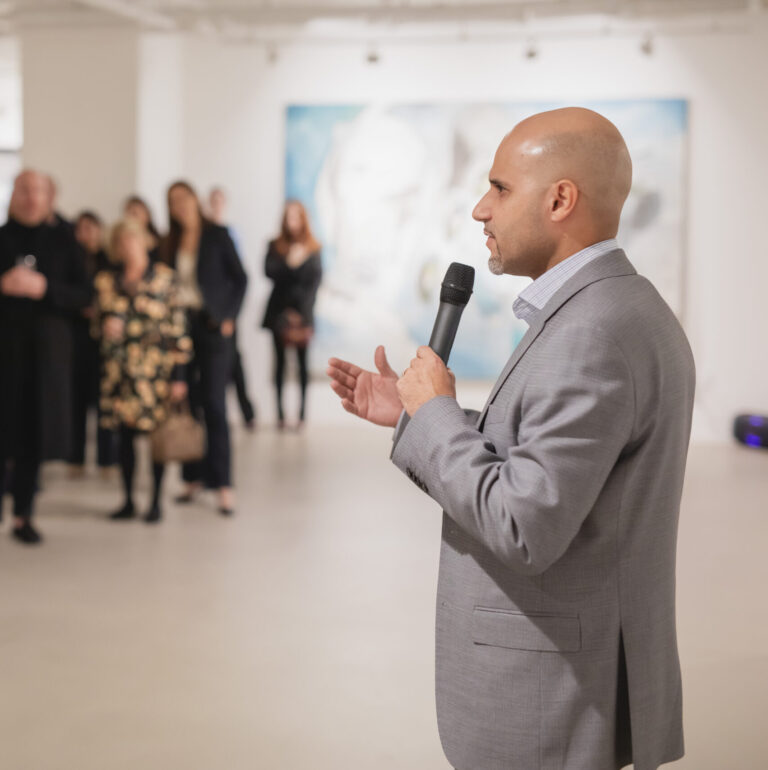 Portrait of East Side House Settlement Executive Director Daniel Diaz at the Winter Show preview cocktail at Galerie Gmurzynska