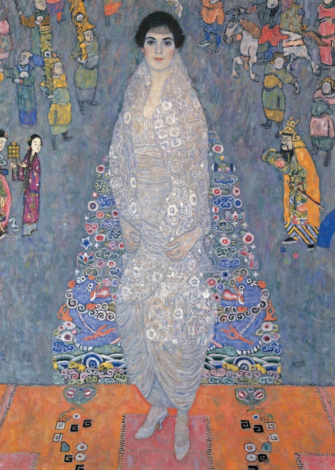 Portrait of Elisabeth Lederer by Gustav Klimt painted in his art nouveau style.
