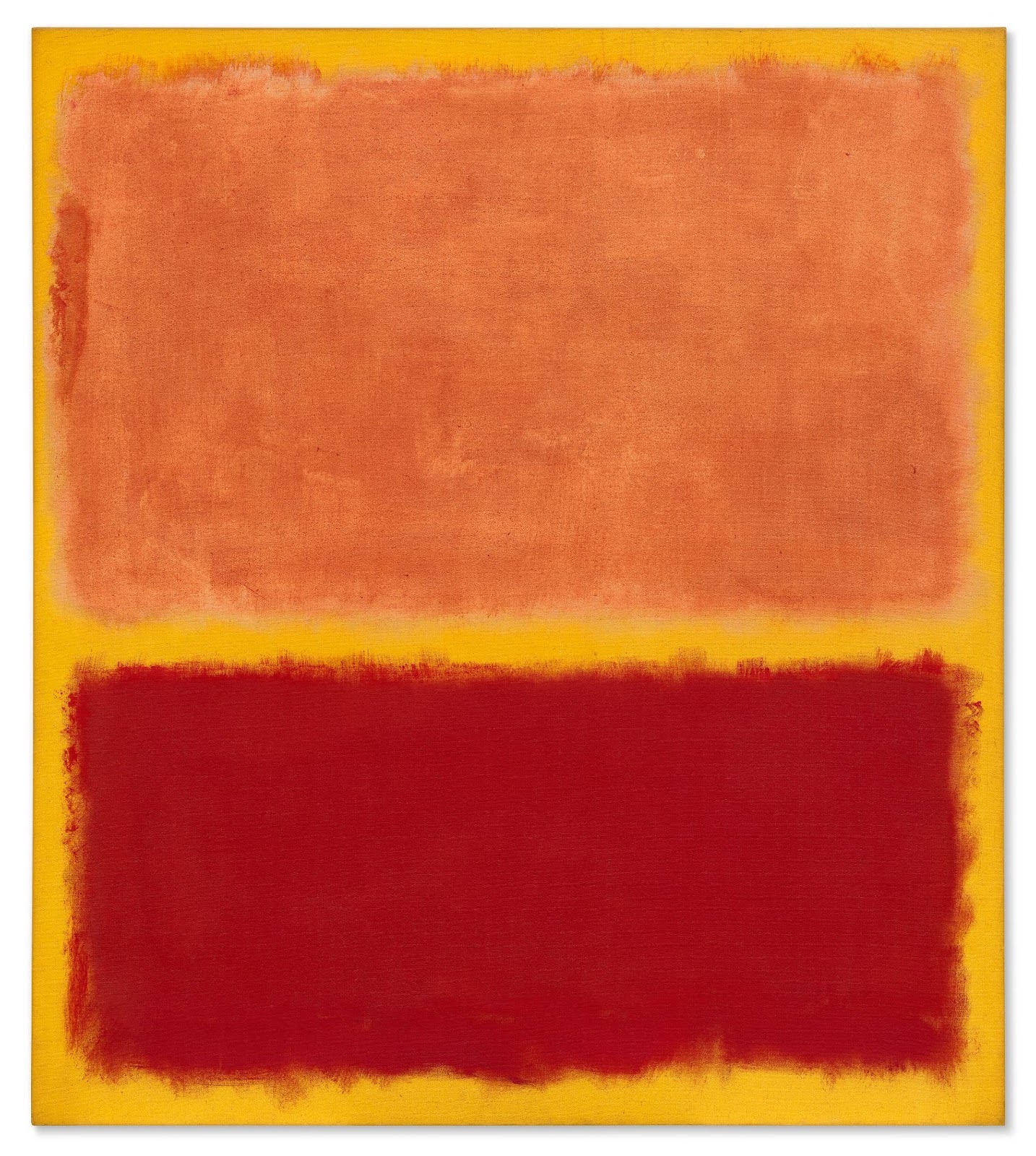 The red, orange, and yellow canvas of Mark Rothko's No. 31 (Yellow Stripe).