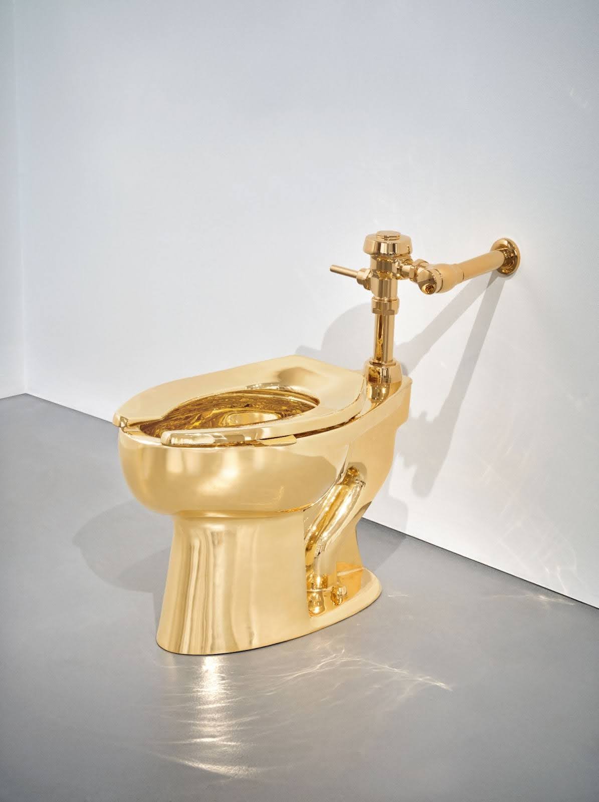 A solid gold toilet by Maurizio Gattelan.