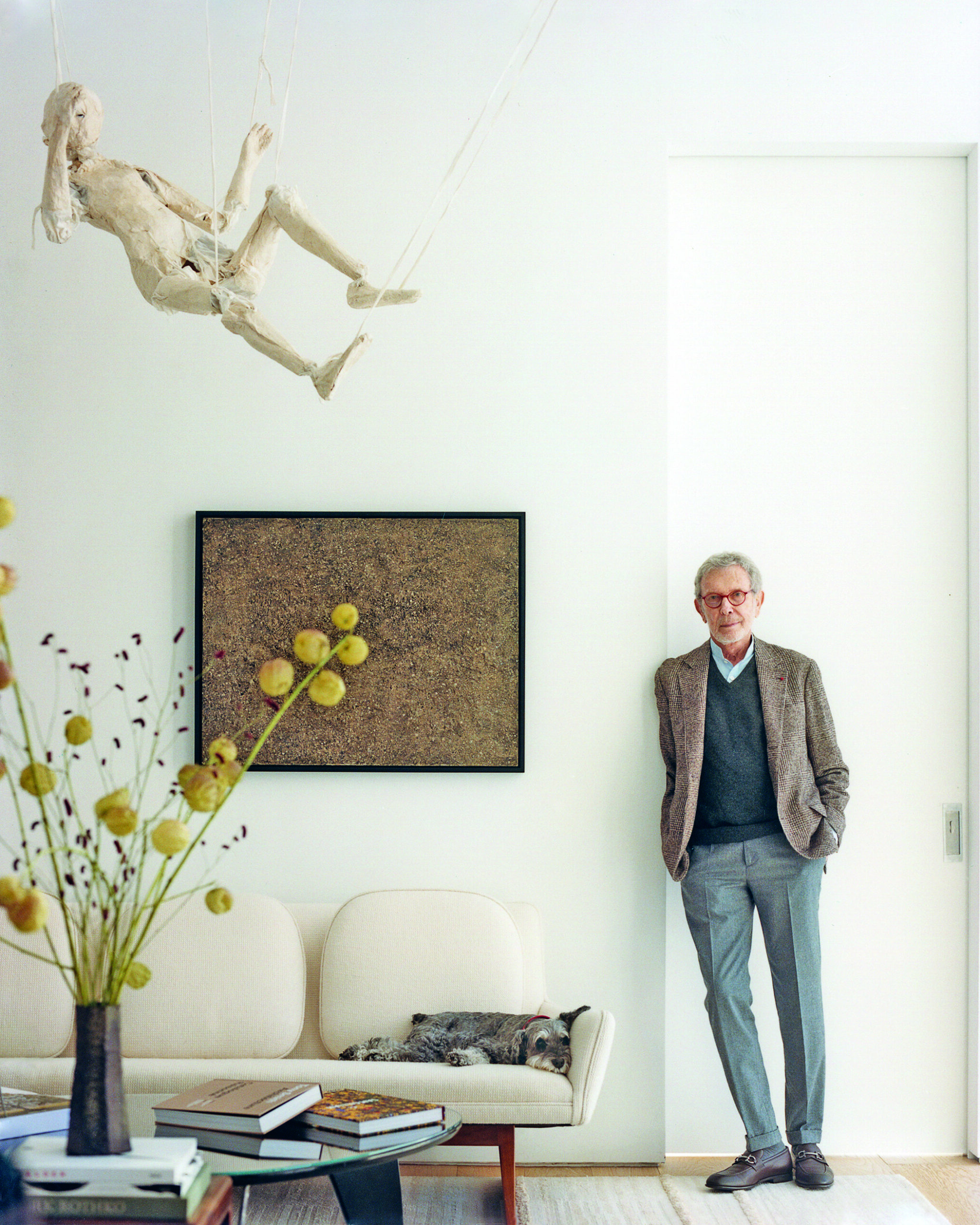 Portrait of Pace and 125 Newbury founder Arne Glimcher in his home by Tom Scanlan