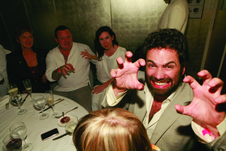 Claws out at a gallery dinner.