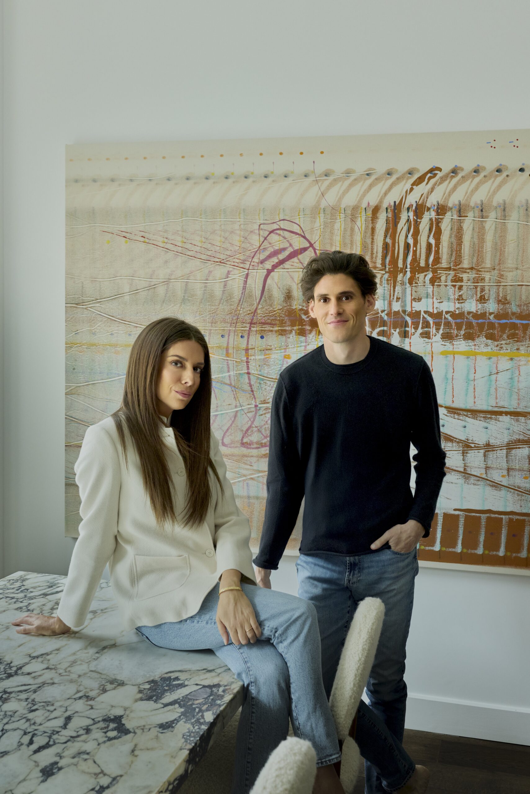 Portrait of art collectors Danielle and Matthew Greenblatt