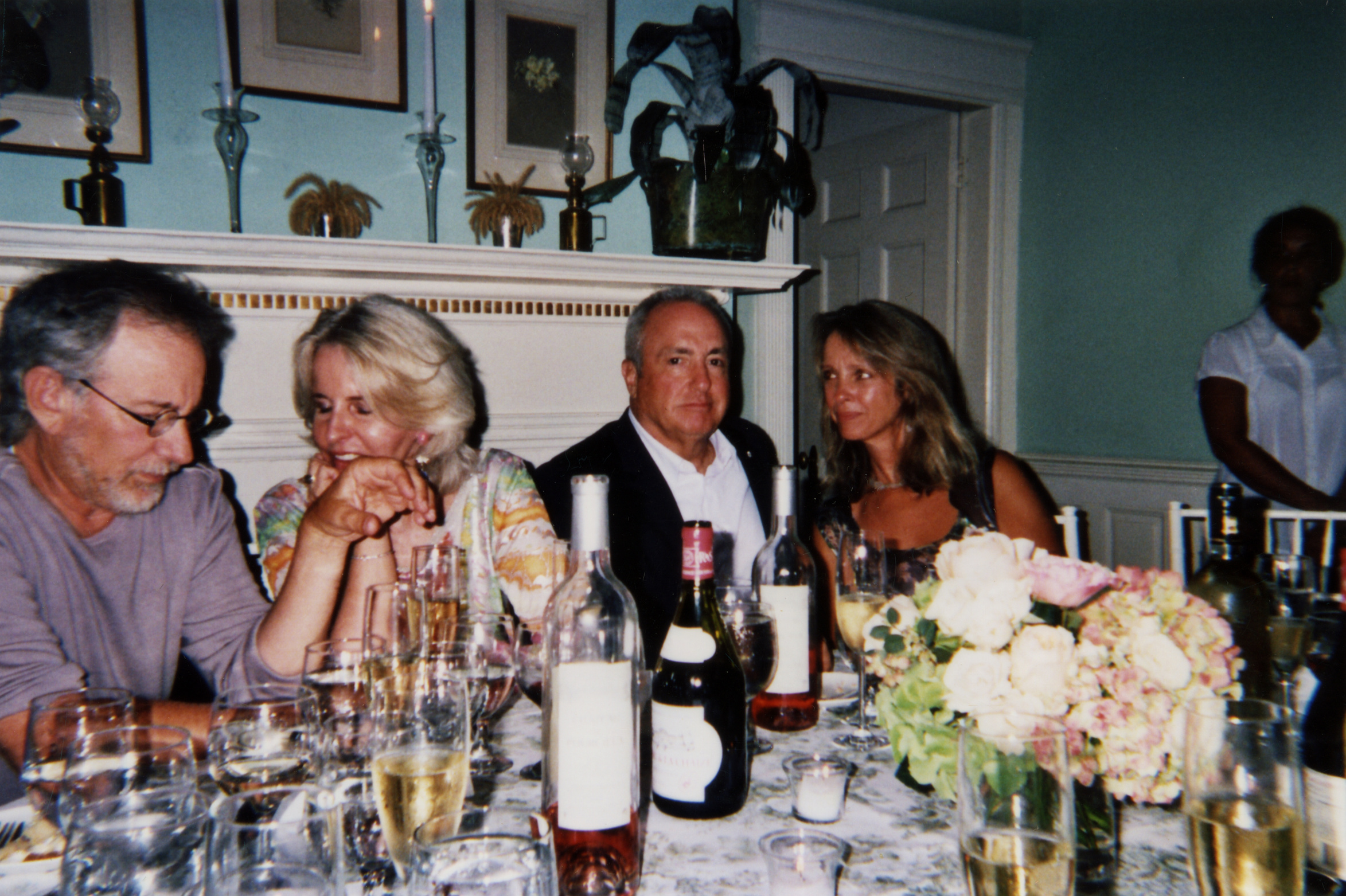 Steven Spielberg, Sally Quinn, and Lorne Michaels at Bradlee's birthday party.