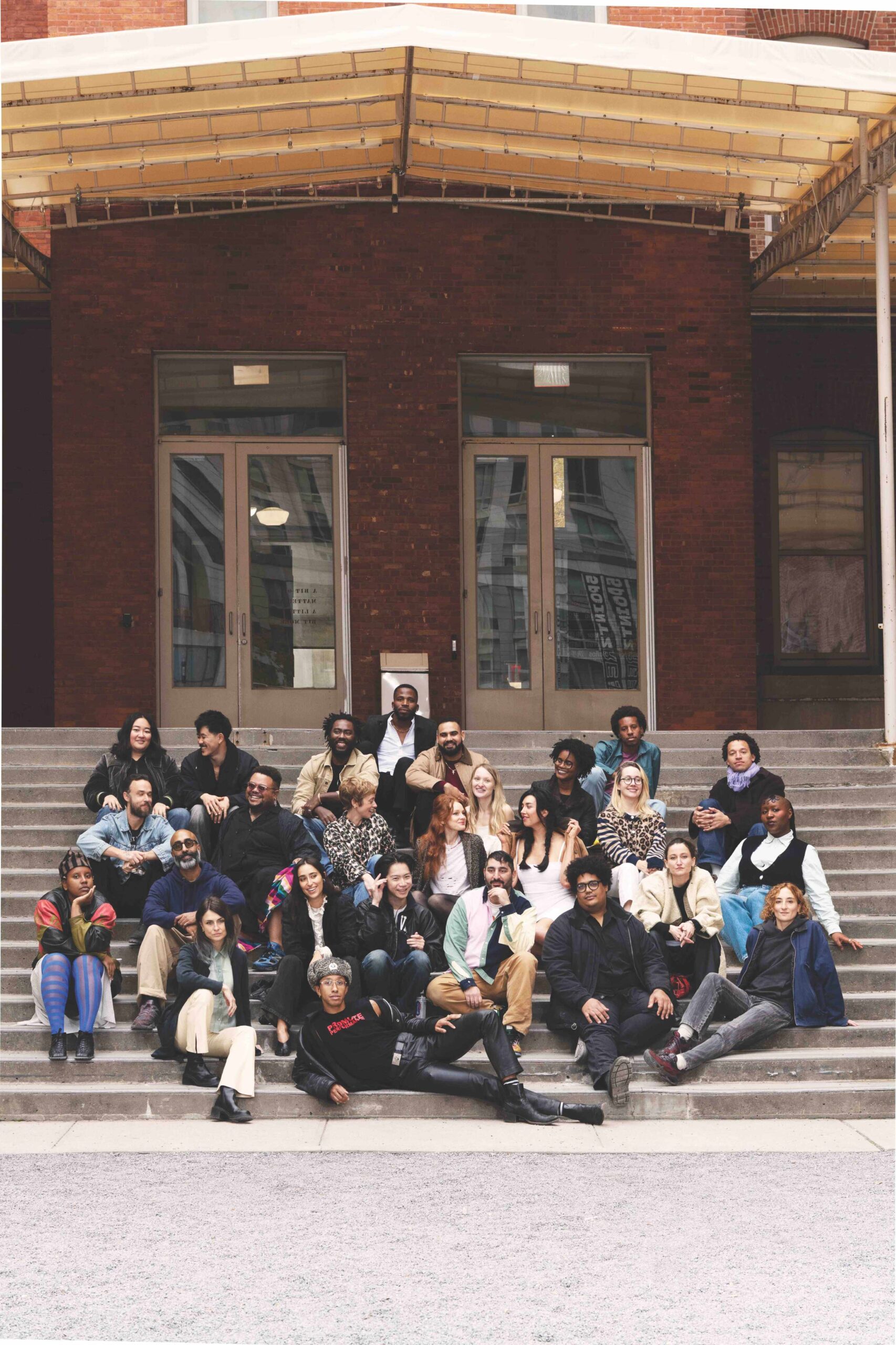 Left to right, top row: Sasha Gordon, Oscar yi Hou, Arcmanoro Niles, Dominic Chambers, Bony Ramirez, Ilana Harris-Babou, Malcolm Peacock, and Chase Hall; second row: Brian Kokoska, Jonathan Lyndon Chase, Sarah Faux, Cynthia Talmadge, Hannah Beerman, Martine Gutierrez, and Theresa Chromati; third row: Shala Miller, Ajay Kurian, Chloe Wise, Louis Osmosis, Borna Sammak, Andrew Ross, and Jo Messer; fourth row: Rachel Rossin, Miles Greenberg, and Willa Nasatir.