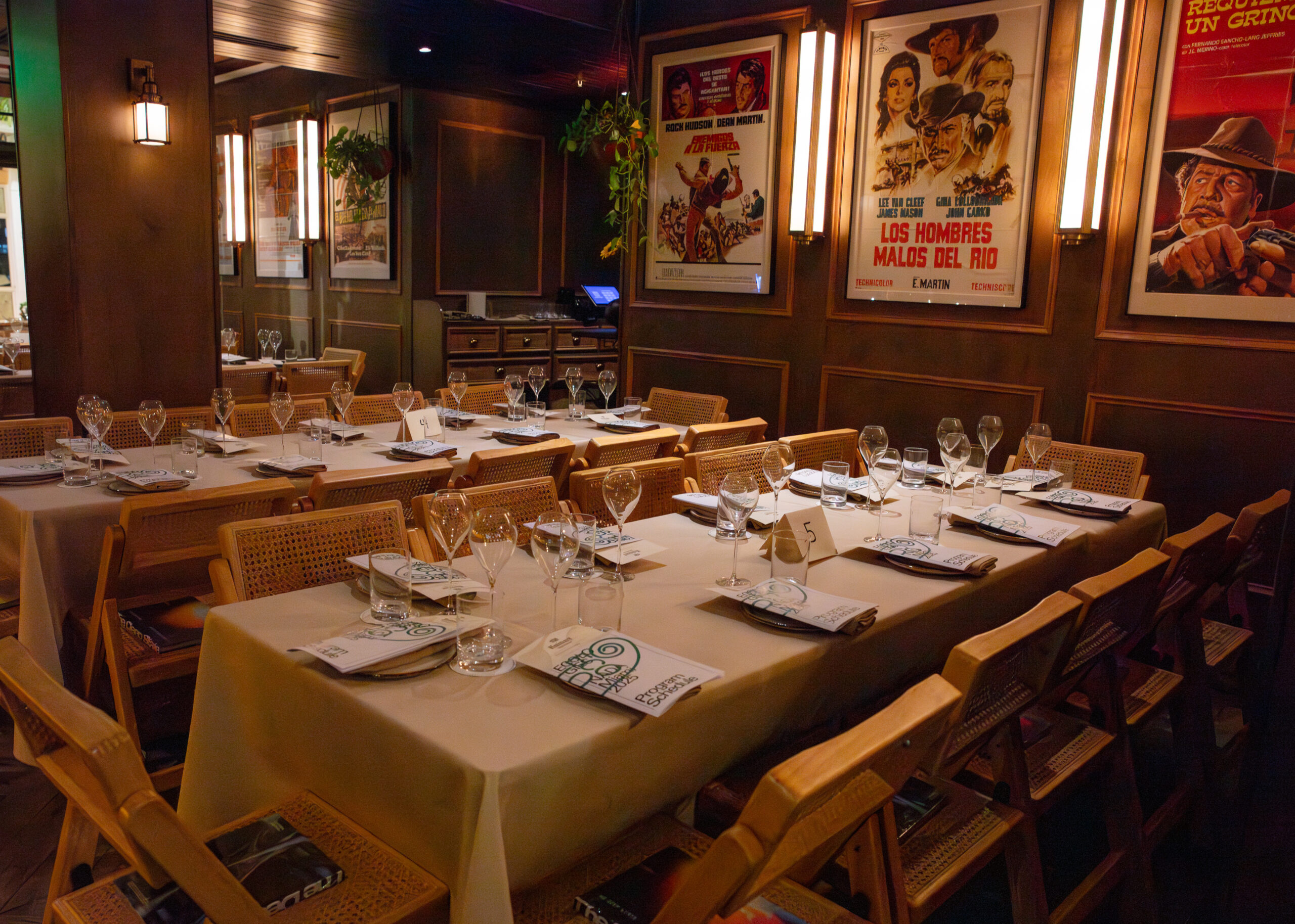 Two empty, impeccably set tables at Tropezón Miami