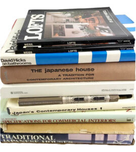 Lot of design and architecture books for auction