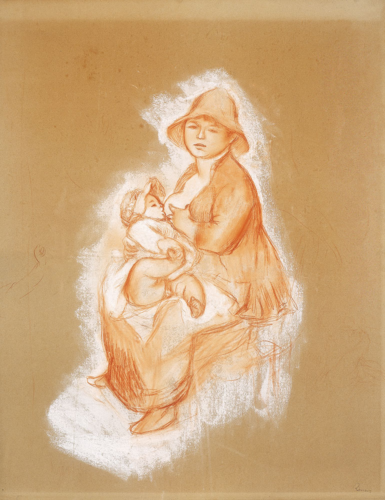 Motherhood, 1885 Red and white chalk on paper mounted to canvas Colección Pérez Simón, Mexico Photography © Arturo Piera