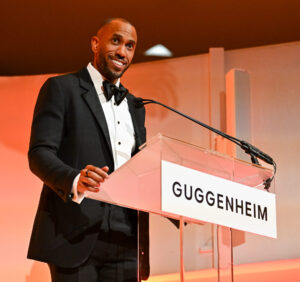 Portrait of Rashid Johnson at the 2025 Guggenheim Gala by Darian DiCianno/BFA.com and Aidan McLellan/BFA.com