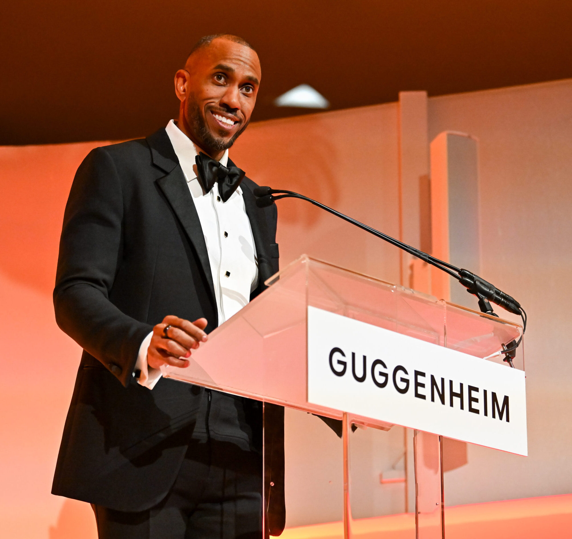 Portrait of Rashid Johnson at the 2025 Guggenheim Gala by Darian DiCianno/BFA.com and Aidan McLellan/BFA.com
