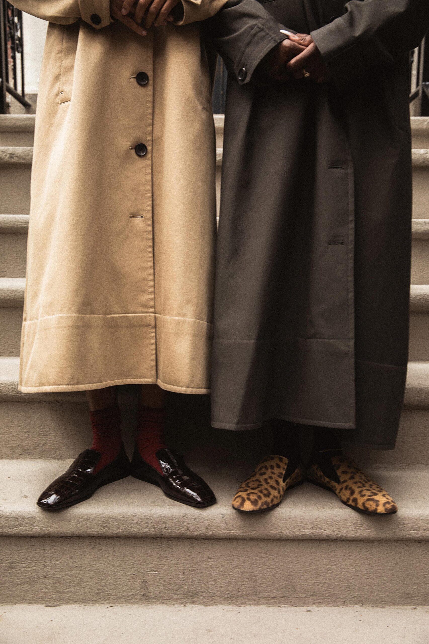 Eliot Slippers by Jimmy Choo and coats by MariaMcManus