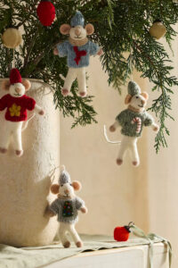 Anthropologie holiday ornaments felted critters