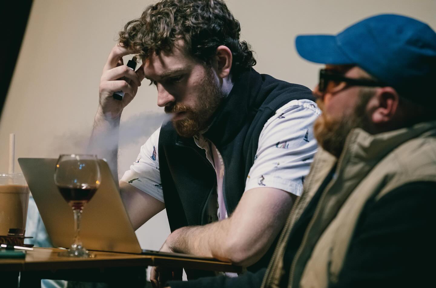 Actors in a production of Matthew Gasda's Doomers