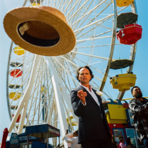 Walton Goggins wears a full look by Celine in Los Angeles.