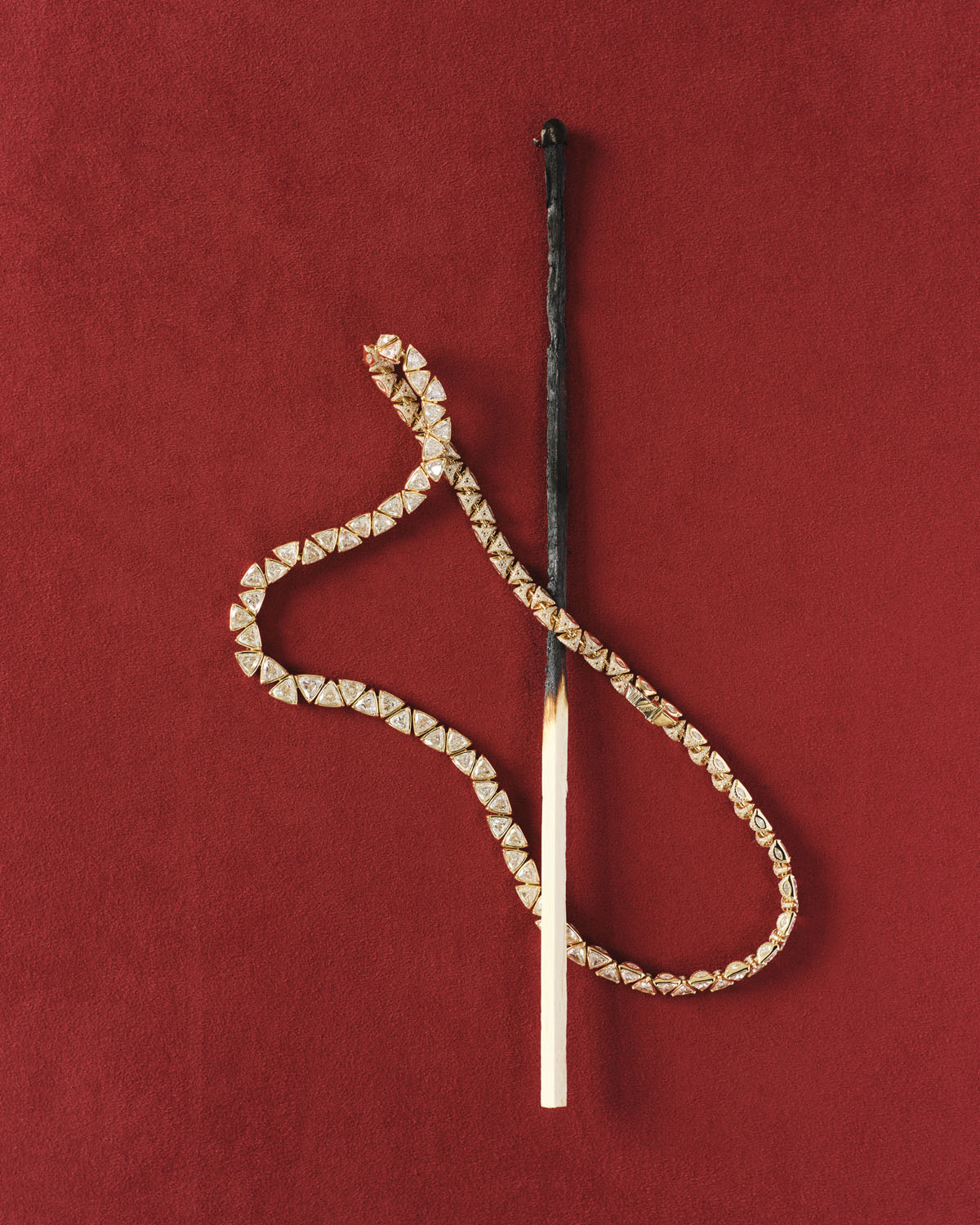 Lugano Trillion Diamond Necklace