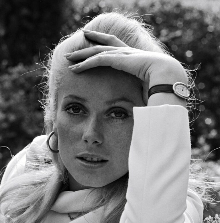 Catherine Deneuve wearing a Cartier Baignoire in Cannes, 1965, photography courtesy of Reporters Associes and Getty Images