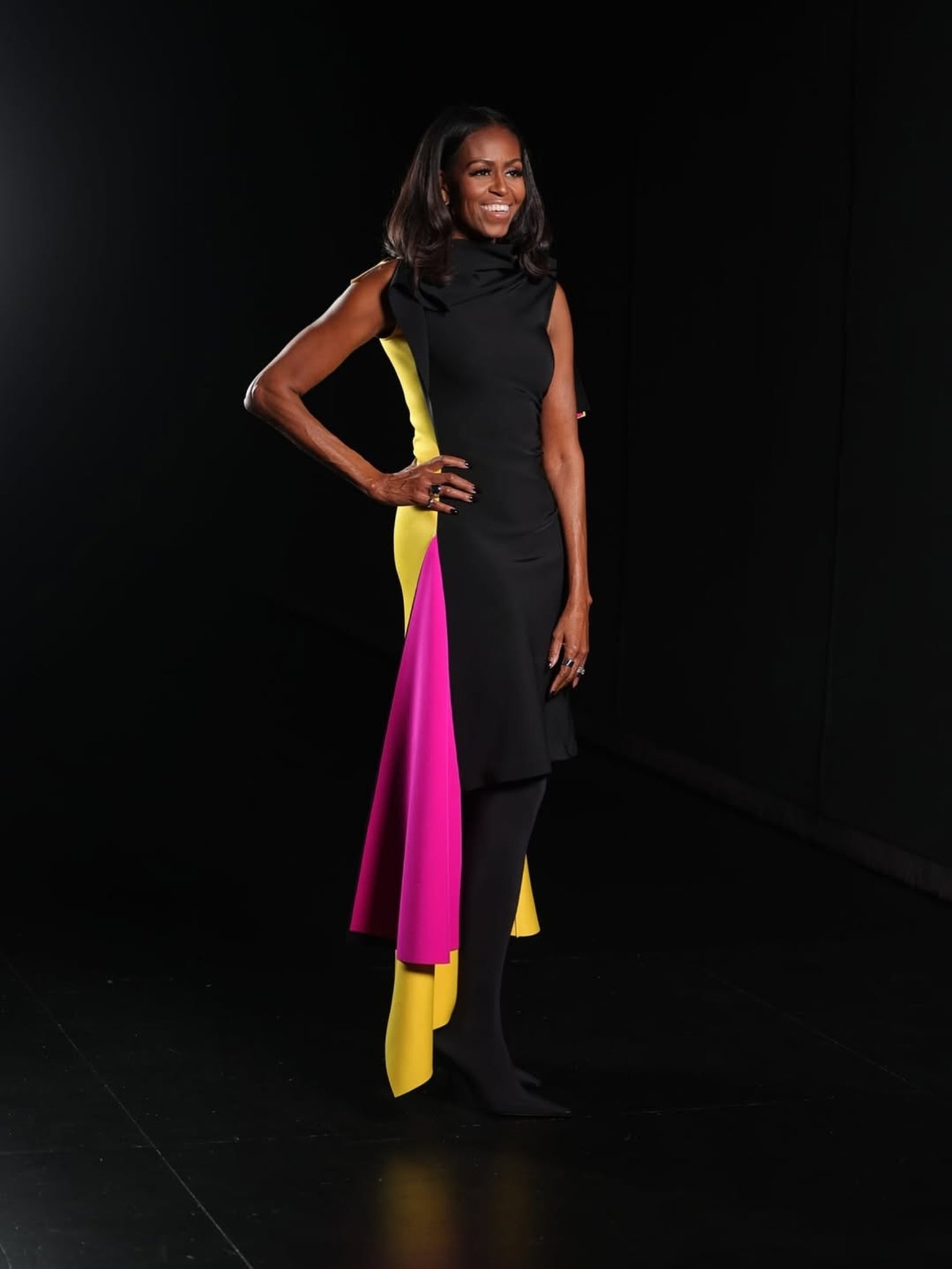 Former first lady Michelle Obama on her press tour for "The Look" in a Loewe Spring/Summer 2026 look