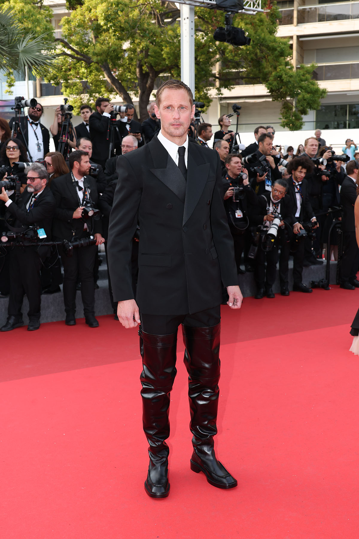 Alexander Skarsgård attends The Phoenician Scheme red carpet at the 78th annual Cannes Film Festival at Palais des Festivals on May 18, 2025 in Cannes, France, photography by Daniele Venturelli/WireImage, and courtesy of Getty Images